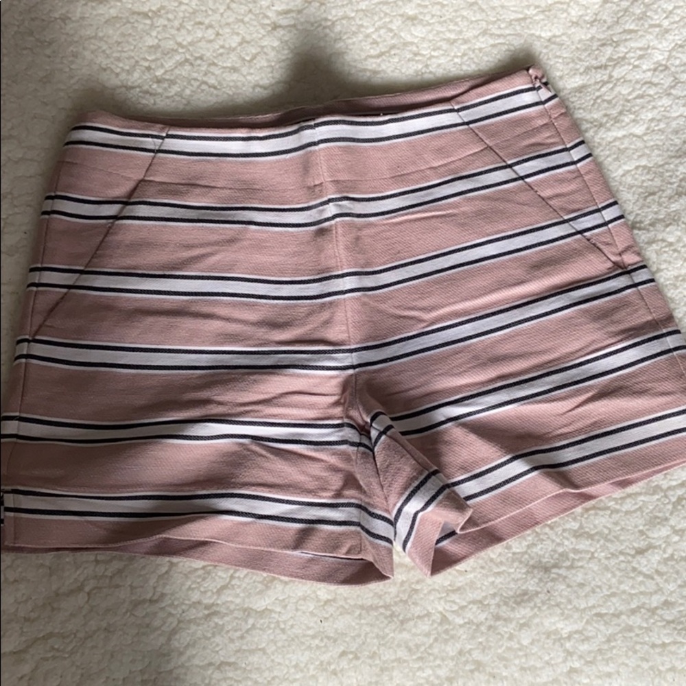 LOFT high waisted riviera shorts striped